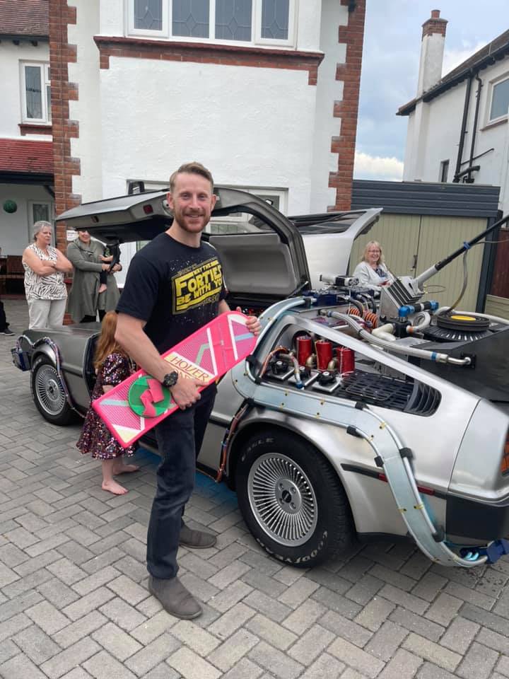 Delorean Time Machine Birthday Surprise